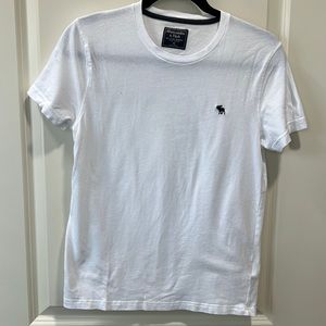Abercrombie & Fitch White Logo Tee XS